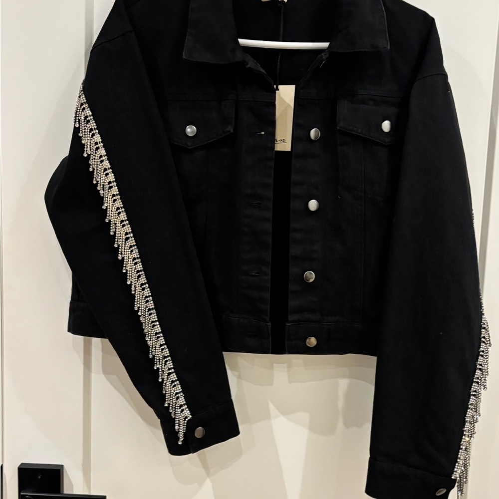 Elan Black Jean Jacket Classic Trucker Style